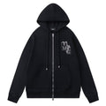 AMIRI Crystal AM Logo-print zip-up hoodie